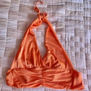 Orange Tie Halter Top